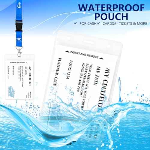 Cruise Lanyards, 4 Pack Waterproof Lanyards with ID Badge Reel Holder, Detachable Buckle for Ship Key Cards, Cruise Ship Essentials