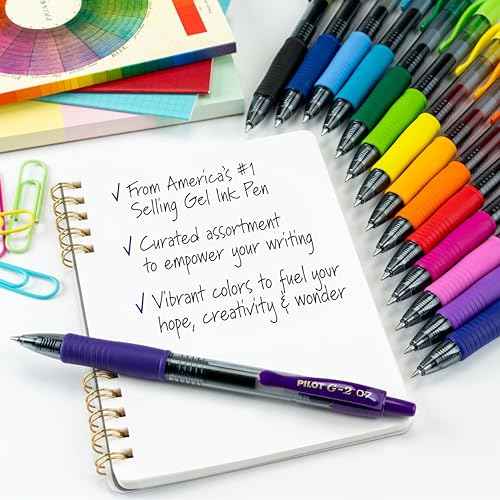 PILOT, G2 Premium Gel Roller Pens, G2 Rainbow Colors Pack, 15 Pack Pouch, Fine Point 0.7 mm, Assorted