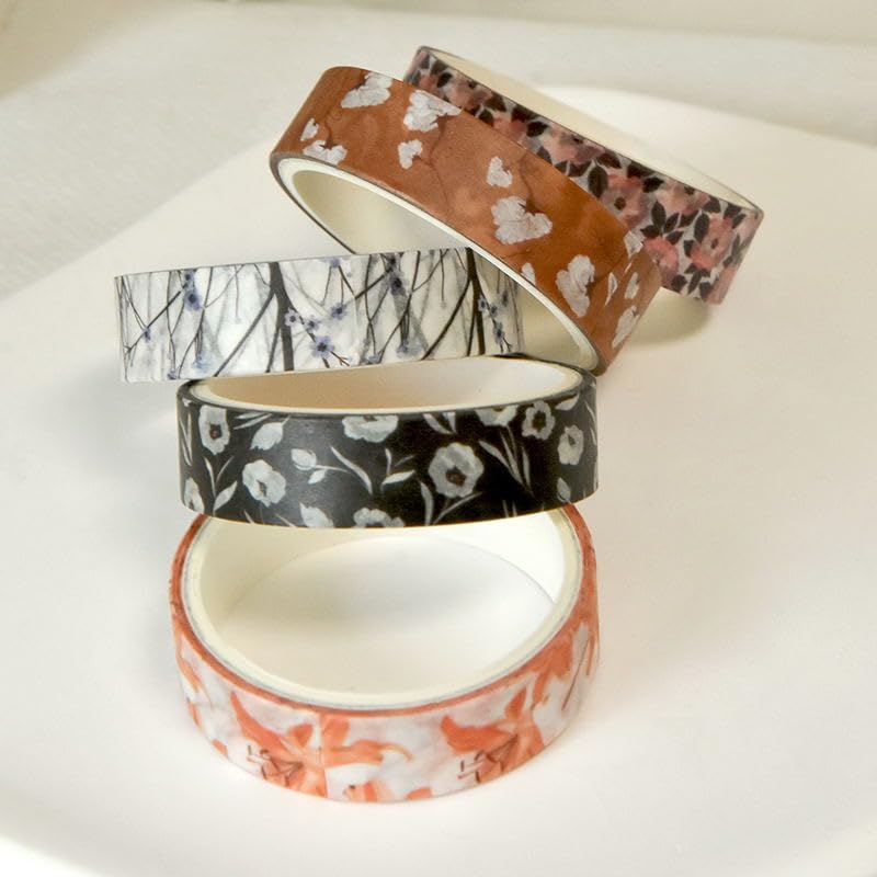YUBX Washi Tape Set - 60 Rolls of Floral Decorative Tapes for Arts, Crafts, Journals & Planners