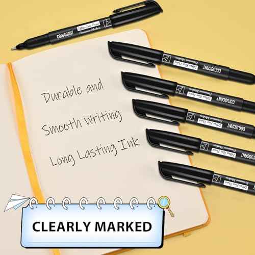 coruscant Ultra Fine Point Permanent Markers, 12 Pack Extra Fine Tip 0.4 mm Black Marker, Quick-Drying, Waterproof, Fade-Resistant, Ideal for Home, Office, School