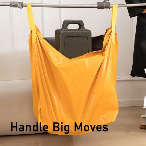 eie. 64gal Extra Large Heavy Duty Large Durable Heavy-Duty Sturdy Strong Clothes Blacket Moving Bag Tote Boxes (Pack of 2), 64gal, Orange