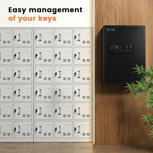 XDeer 172-Key Wall Mount Key Lock Box with Code & WiFi (172 Keys) – Backlit, Bluetooth App Control
