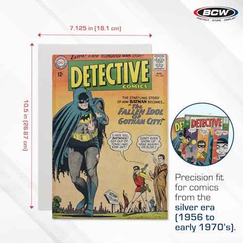 Premium Silver Age Comic Premade Resealable Bags with Backer Boards | 7 ¨û" x 10 ¨ö" | Pre-Loaded & Archival Comic Sleeves and Boards | Crystal Clear Storage for Collectors (100 Pack)