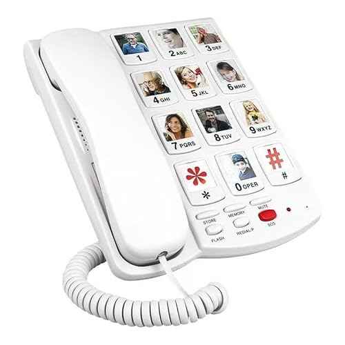 Large Button Phones for Seniors - Big Button Telephone with SOS Emergency Dial, Extra Loud Volume, Hearing Aid Compatible, Easy Operation for Elderly(Pictured_Key)