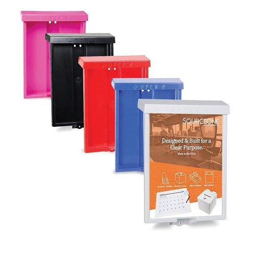 SOURCEONE.ORG Outdoor Real Estate Style Brochure Holder Color Variety White, Black, Red , Pink & Blue Available