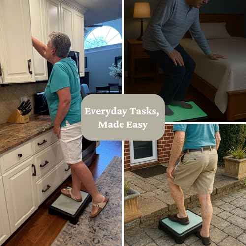 Sturdy 3.35in Mobility Step Stool for Seniors & Adults ? Non-Slip, Luminous Glow in The Dark Top for Safety ? Portable Indoor/Outdoor Riser for Car, Bed, Shower, Stairs & More (Black)