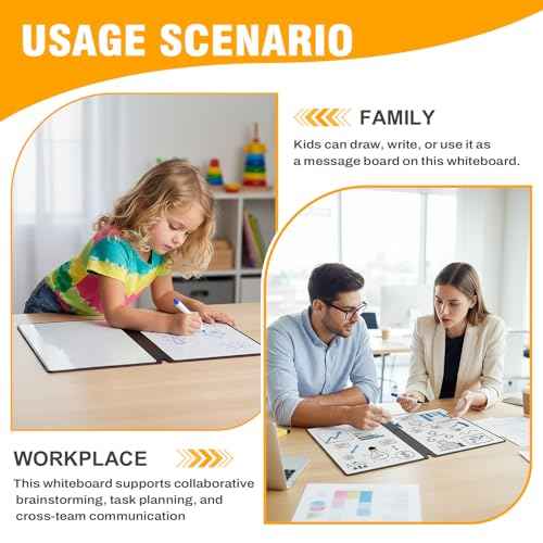 Small Dry Erase Board,12" x 9" Portable Dry Erase White Board,Double-Sided Folding Whiteboard with Pen(Blue)
