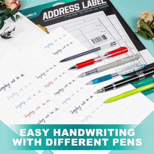 Address Labels 1¡¯¡¯x2-5/8¡¯¡¯ Stikcer Paper 30-UP 500 Sheets for Laser/Inkjet Printer Matte 15000 White Blank Printable Labels on 8.5x11 Inch for Mailing, Shipping, and Organizing