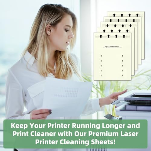 10 Pack Printer Cleaning Sheets for Laser & Inkjet Printers - Reusable Scanner & Copier Maintenace Paper