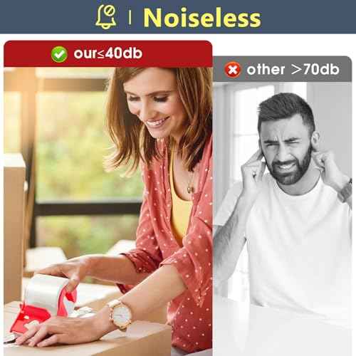Noiseless Packing Tape, 6 Dispensered Rolls, Clear, 1.88" x 22.2yd, Strong Adhesive Tape for Moving, Shipping, Mailing & Packing Boxes
