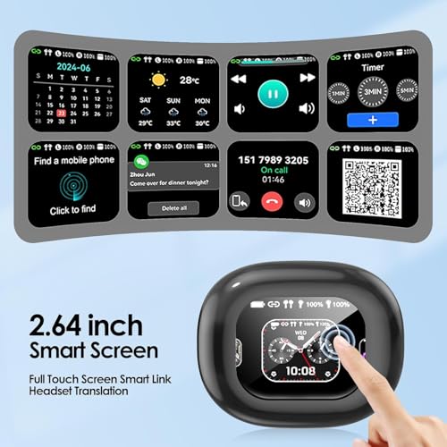AI Language Translation Earbuds, OWS LCD Touchscreen Real-Time Translator for 144 Languages & Accents Includes Free Subscription Translation Device Earphones for Travel Business Learning, Black 1