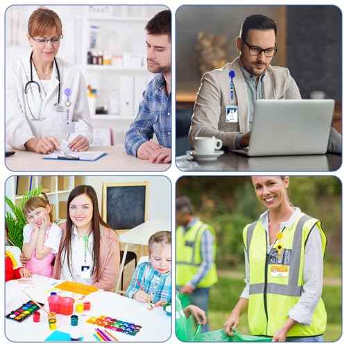 15pcs Colorful Beadable Badge Reels Making Kits - Beaded Blank Bars Bulk - Retractable Badge Reel with Belt Clip for ID Name DIY Gift Beadable Items for Nurses, Teachers, Students, Office, Workers