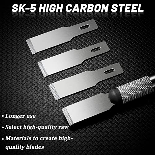 Zhehao 30 Pack Size 18 Chisel Blades for Hobby Knives Replacement with Storage Box