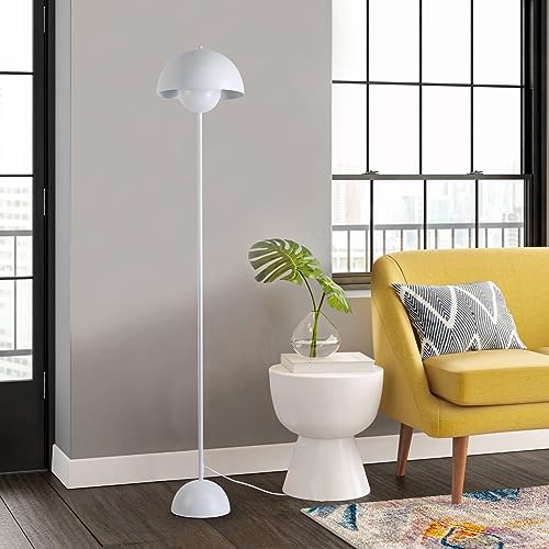 Mid Century Tall Standing Floor Lamp, White Bud Modern Bright Floor Lamps for Living Rooms & Bedrooms, Lighting Lamp Metal Floor Lights for Corner illumination-E26 Socket(No Bulb)