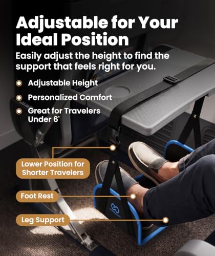 Everlasting Comfort Black Airplane Foot Hammock – Adjustable Travel Foot Rest