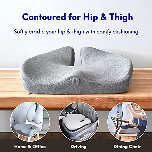 Cushion Lab Pressure Relief Seat Cushion Black - Ergonomic Memory Foam for Office & Car