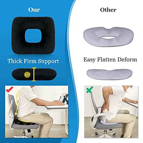 AOSSA Donut Pillow for Hemorrhoid, Tailbone, Sciatica Pain Relief, Butt Donut Seat Cushion, Doughnut Pillow for Sitting, Coccyx, Lower Back, Prostate ? Ideal for Wheelchair Car Gamer Office Chair