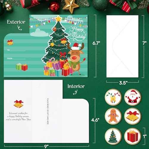 30 Pack Christmas Money Holders for Cash, Christmas Money Cards with Envelopes for Cash Gift Cards in 6 Assorted Festive Designs