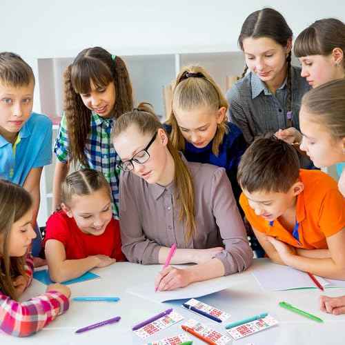 100 Set Welcome Back To School Supplies Gift Bulk Include Greeting Card with Tie and Inspirational Ballpoint Pen First Day of School Gift for Student Classmate Teacher Classroom (Vivid Color)