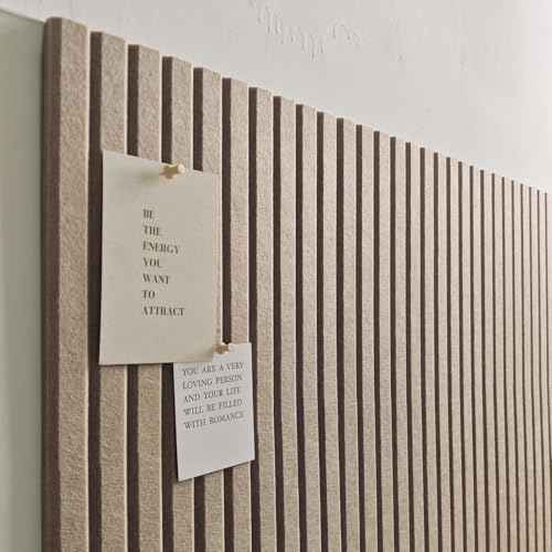 Large Cork Boards for Walls 48"x 36" - 1/2¡± Thick Bulletin Board, 12 Pack Felt Wall Tiles with Slat Wall Paneling, Pin Board Corkboards for Office - Tan