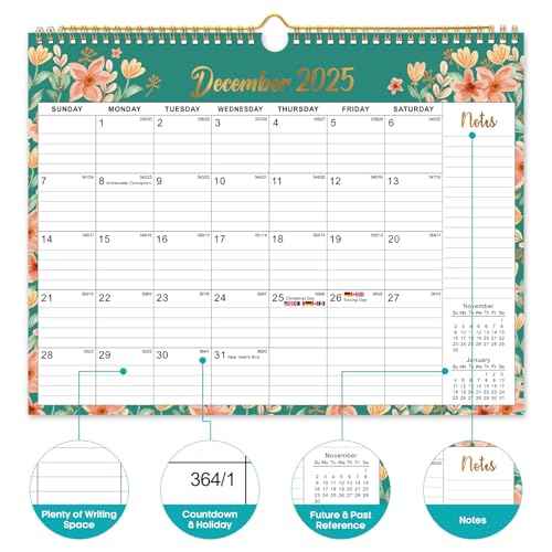 2026 Calendar, Monthly Wall Calendar from October 2025 to June 2027, 11.5" x 14.7", Spiral Binding Hanging Wall Calendar, Perfect for Home or Office,Floral