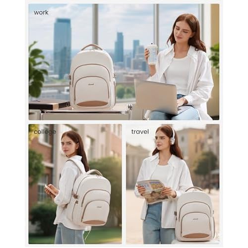 LOVEVOOK Laptop Backpack for Women, 17-Inch Work Backpack, Back to School Bookbag for College Student Teen Girls, Casual Personal Item Travel Bag Business Computer Daypack for Teacher Nurse, Gift