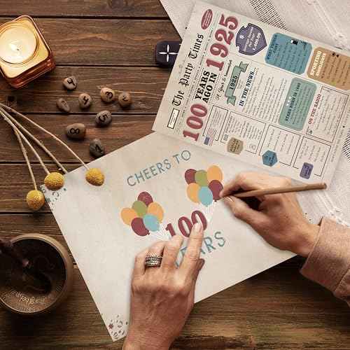 100th Birthday Card for Men Women, Retro Birthday Gifts for 100 Year Old Man Woman, 100th Bday Decorations for Grandpa Grandma