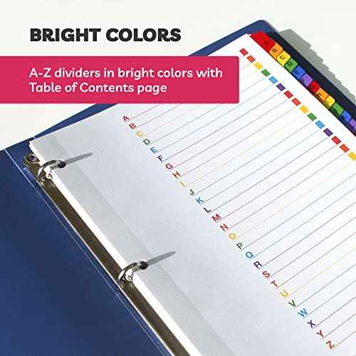 Alphabet Binder Dividers for 3 Ring Binder - (6 Sets of 26), 8.5 x 11 Letter Size, A-Z Dividers - Perfect for Streamlining Your Filing System
