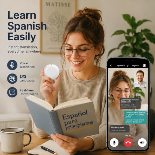SHAPERME AI Translator Device for 160+ Languages, Portable Bluetooth Language Translator for Travel & Business
