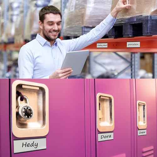 Realth C Channel Magnetic Label Holders 30 Pack 2'' x 4'' with Paper Inserts and Clear Plastic Protectors, Magnetic Data Card Holders File Cabinet Labels for Metal Racks and Shelves