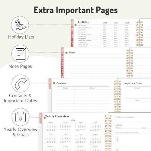 Forvencer 2026 Planner Weekly and Monthly, Jan - Dec 2026, 8.5¡± x 11¡±, Large Agenda Planner for Women, Aesthetic Calender Planner with Spiral Bound, Month Tab, Flexible Cover for School, Office (A4, Green)