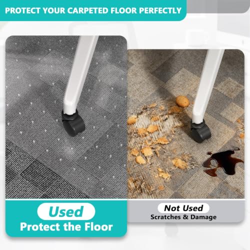 MZLCDW 48" x 60" Clear Office Chair Mat for Low Pile Carpet with Lip - Heavy Duty