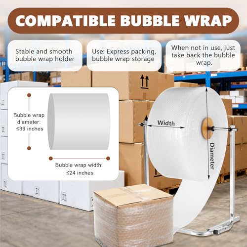 24 Inch Bubble Wrap Dispenser with Easy Film Replacement | Packing Supplies