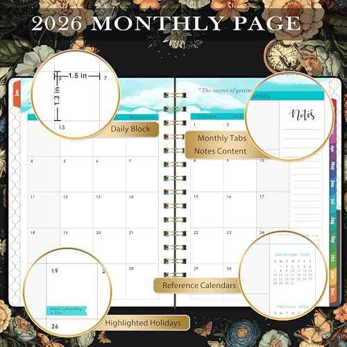 2026 Planner - Planner 2026, Jan 2026 - Dec 2026, 6.4" x 8.5", Weekly and Monthly with Tabs, Back Pocket + Thick Paper - Butterfly