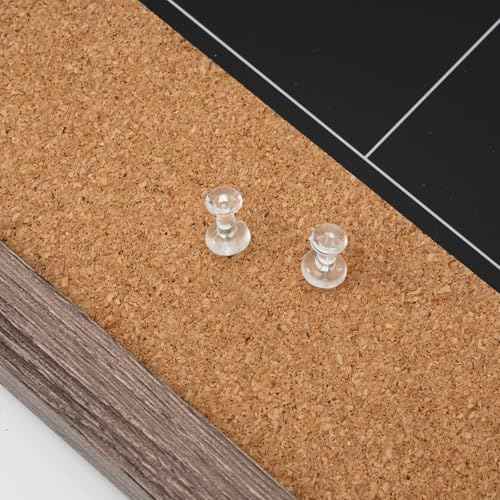 ARCOBIS Chalkboard Calendar with Cork Board, 24x18 Inch Wood Frame Bulletin Board for Wall, Magnetic Chalk Calendar Board with Chalk Markers, Push-Pins and Magnets,Grey