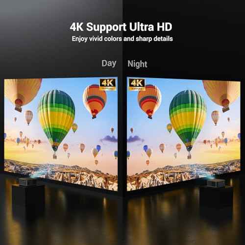 2000 ANSI 4K Full HD Projector with WiFi and Bluetooth, HAPPRUN Movie Home Theater with Auto Focus, 300'' Display for Indoor/Outdoor, Smart Proyector Compatible with Phone/TV Stick/PC/PS5