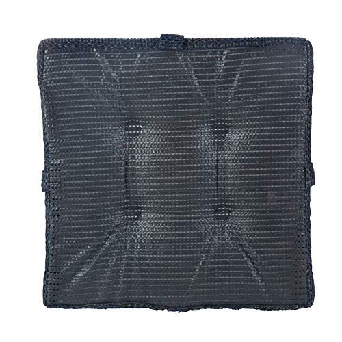 Klear Vu Non-Slip Gripper Tufted Square Bar Stools Cushions with Tie Straps for Dining Rooms, Kitchen Bars, Cafes and Restaurants - Set of 4, 12¡±x12¡±, Navy