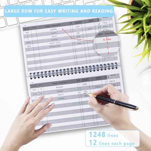 CASMONAL A5 Check Registers for Personal Checkbook, Big Checkbook Register & Financial Transaction Ledger Log Book for Small Business, Track Payments, Deposits, Debit Card and Bank Account, Black
