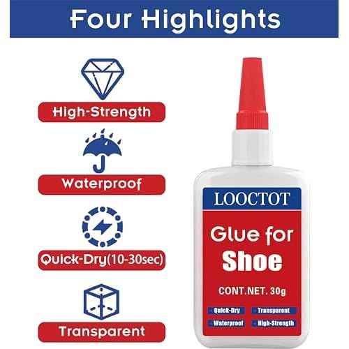 30g Shoe Glue,Boot Glue,Super Instant Glue for Shoe and Sole Repair,Shoe Heel Repair,Bonding Various Materials Such as Rubber,Leather;Waterproof Clear