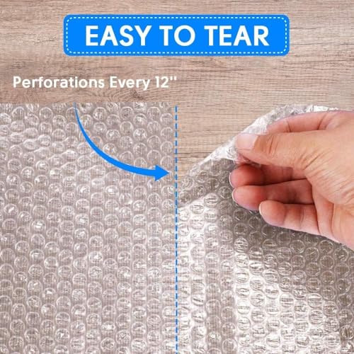 DaSen White Bubble Cushioning Wrap Rolls 12 Inch x 72 Feet Packing Material