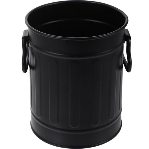Mini Black Iron Trash can - Versatile Desktop Organizer for Stationery, Makeup Brushes, and More - Ideal for Home, Office, and Dorm Use
