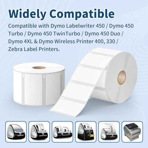 12 Rolls 12000 Labels 2-1/4" x 1-1/4" Direct Thermal Labels Compatible DYMO 30334 Barcodes Address Replacement - Tacnology Label Used with DYMO Labelwriter 450, 4XL, Rollo & Zebra Desktop Printers