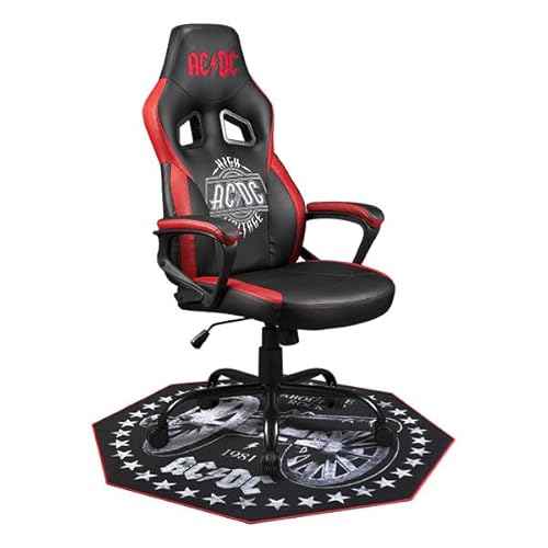 AC/DC - Non-Slip Gamer Floor Mat for Gaming Chairs and Office Chairs - 39 inch x 39 inch