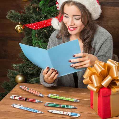 100 Pcs Christmas Ballpoint Pens Bulk Cute Nutcracker Candy Santa Snowman Design Christmas Pens Gifts Bulk For Xmas Tree Decoration Office Home Party Gift Supplies(Classic)