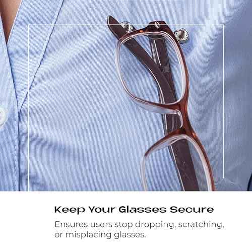 Readerest Magnetic Glasses Holder (3 Pack), Magnet Clip for Readers, Sunglasses & Work Badges for Men & Women, USA Made