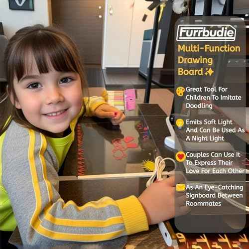 LED Note Board with Colors 12-Color Illuminated Acrylic Drawing Board - Dry-Erase Night Light with Stand for Home/Office/Gift/Festival