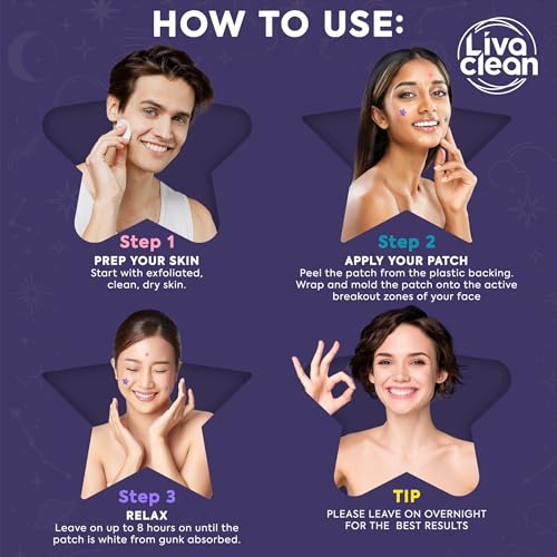 LivaClean 1440 CT (6 Pack of 240) Superstar Acne Patches w/Salicylic Acid & Tea Tree, Star Pimple Patches for Face Stars Hydrocolloid Acne Patch Cute Zit Patch for Face Healing Sticker