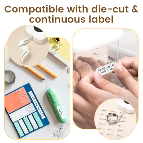 Phomemo D30 Mini Bluetooth Label Maker with White Tape Portable Printer