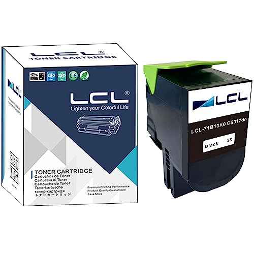 LCL Remanufctured Toner Cartridge Replacement for Lexmark 71B0010 71B10K0 CS317 CS317dn CX317 CX317dn CS417 CS417dn CX417 CX417de CS517 CS517de CX517de CX517 (1-Pack Black) Toner