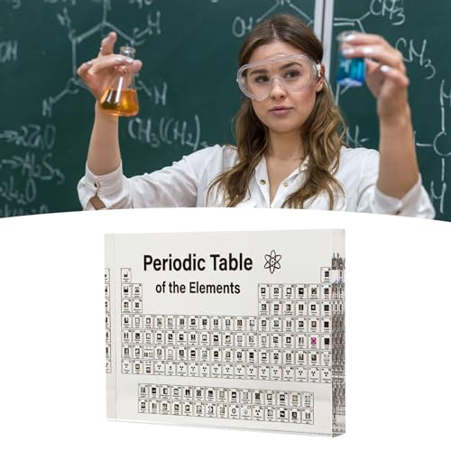 Srliya Real Elements Periodic Table Acrylic Display – Portable Classroom Chemistry Kit